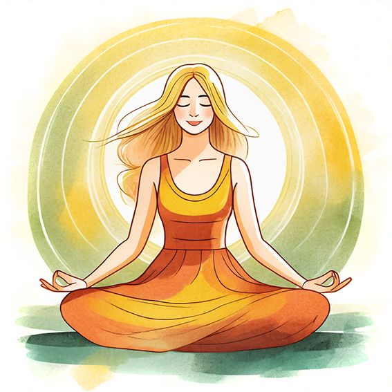 Meditating woman - Aura