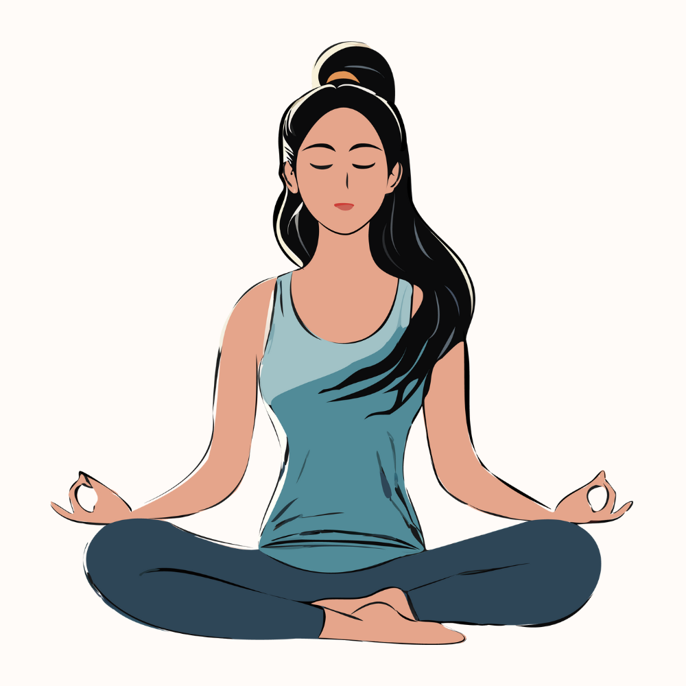 Vector graphic Meditating woman